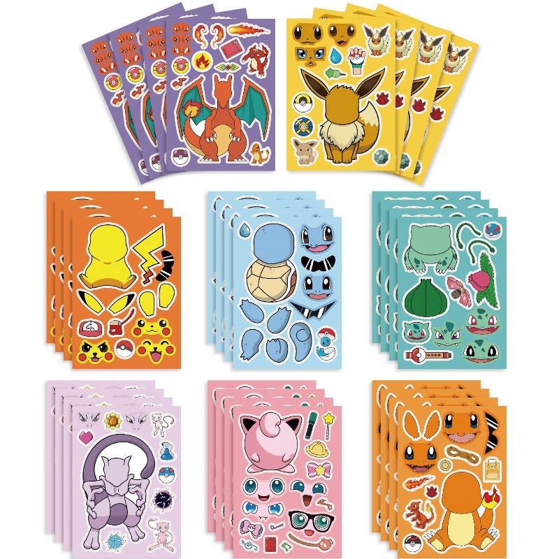 Model Kit Diorama - new 8/24Sheets Pokemon Puzzle Stickers Children