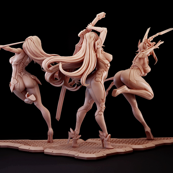 1/24  (3 people) Resin model c - مراجعة Model Kit Waifu وسعره