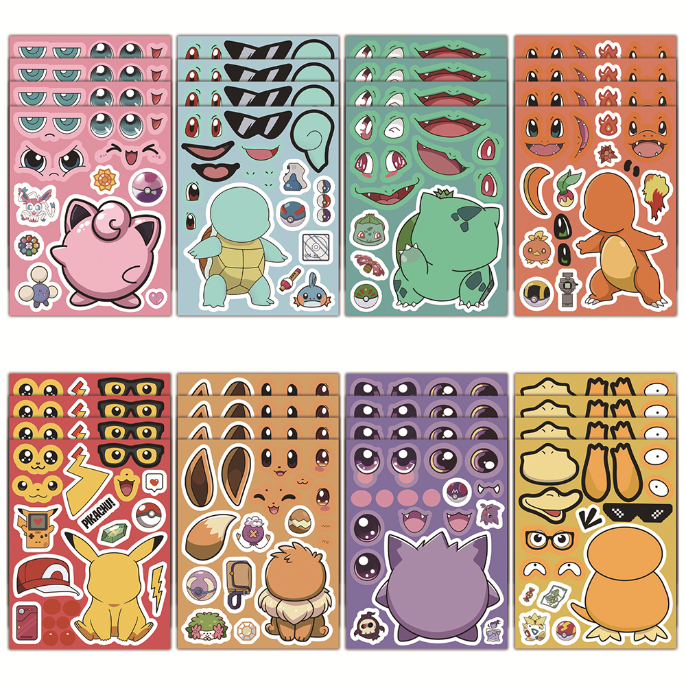 16 Sheets Pokemon Make a Face  - مراجعة Model Kit Diorama وسعره