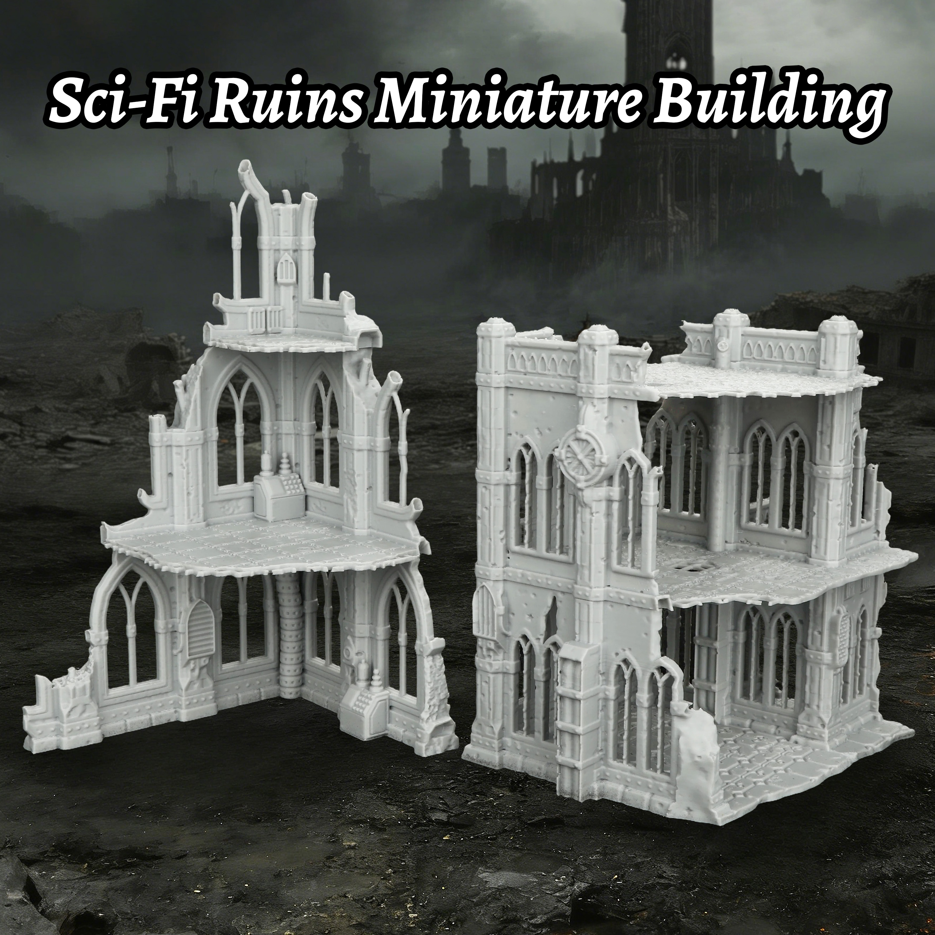 Sci-Fi Ruins Building Miniatur - مراجعة Model Kit Diorama وسعره