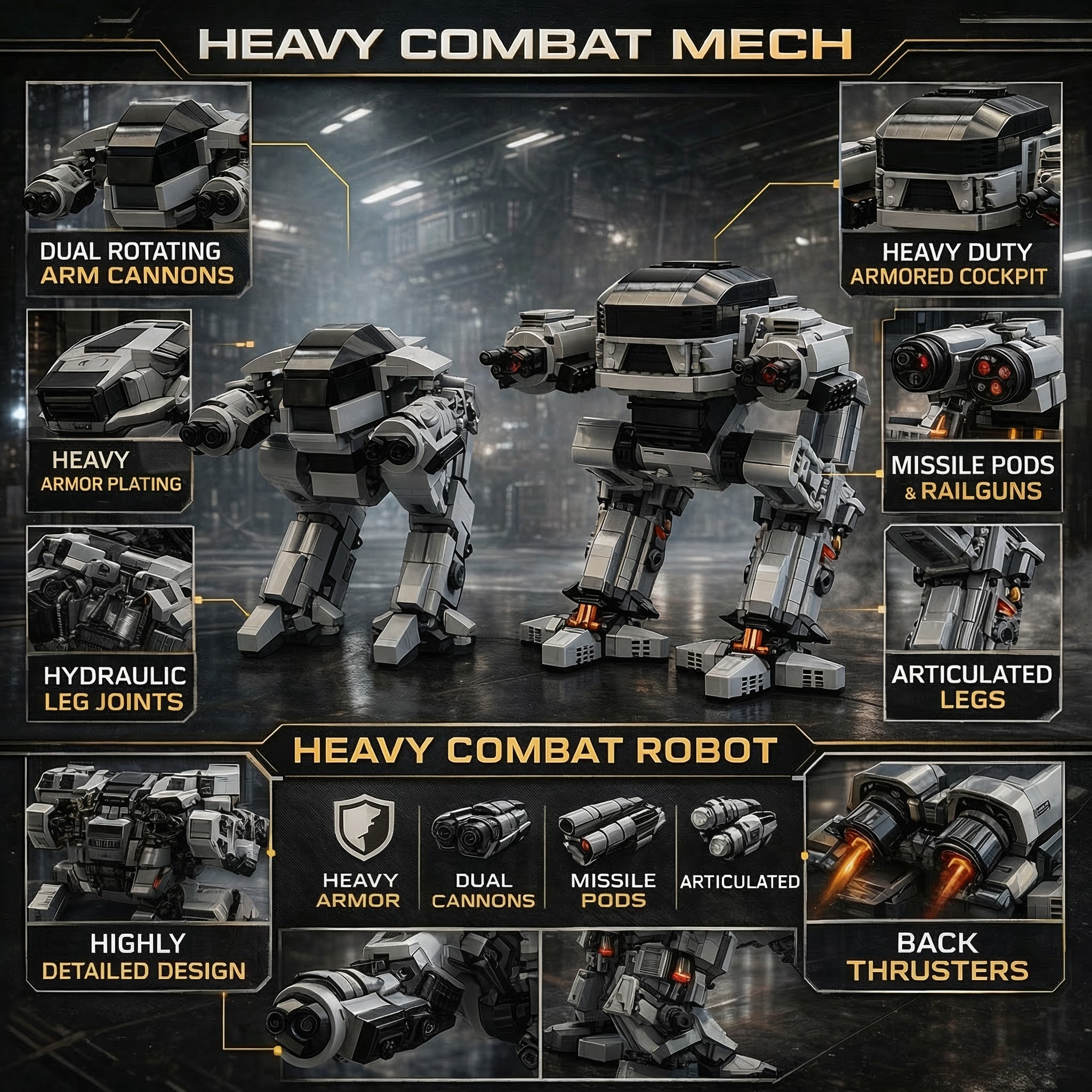 MOC Sci-Fi Mech Building Block - مراجعة Model Kit Robocop وسعره